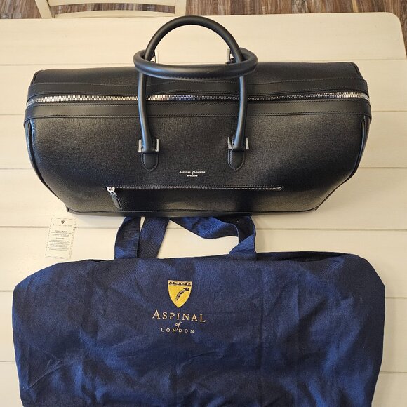 Aspinal of London City Holdall - Black Saffiano Leather - New/Never Used - Picture 13 of 13